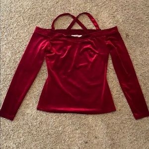 Red Velvet Long Sleeve Top